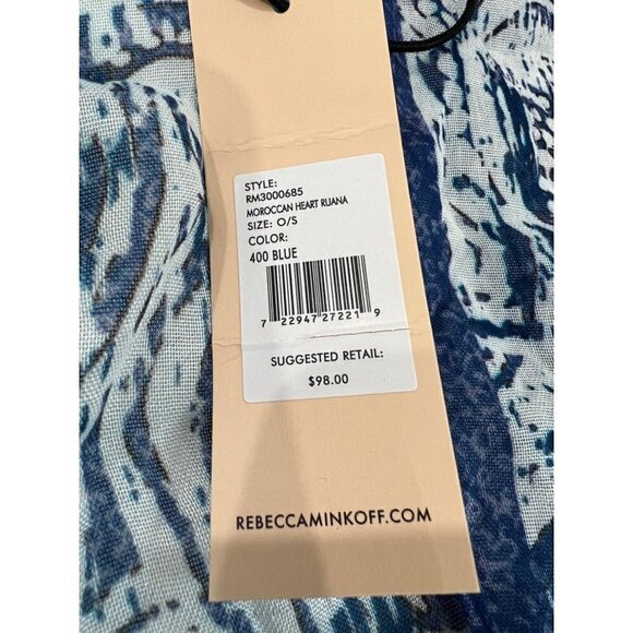 NWT Rebecca Minkoff Women's One Size Moroccan Heart Ruana, Blue MSRP $98 - Picture 4 of 9